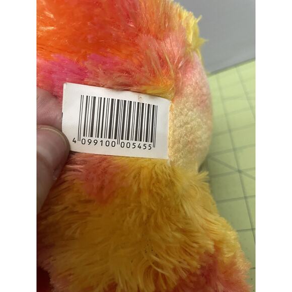 Kellytoy Bee Happy Valentines Day Rhino Plush Rhinoceros Pink Yellow Orange 12" - Picture 10 of 12